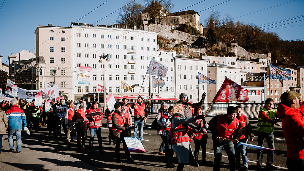 Protestkundgebung GPA-djp Salzburg