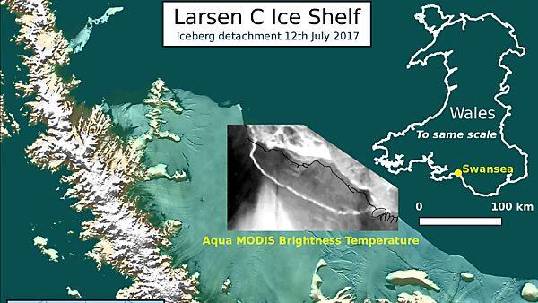 Der riesige Eisberg wandert gen Norden und wird schmelzen