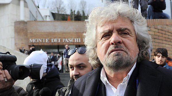 Bewegung von Starkomiker Grillo unter Druck