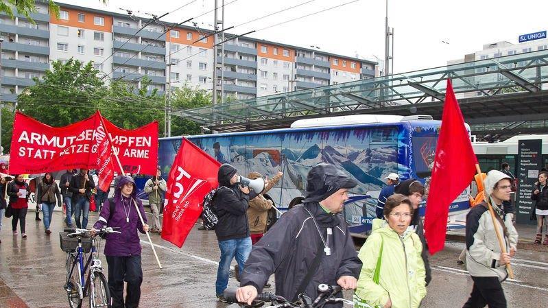 Bettler-Protestmarsch in Salzburg