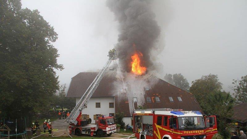 Großbrand in Piding