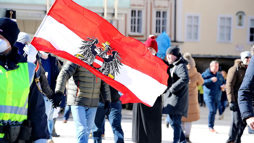Corona-Demonstration in der Stadt Salzburg
