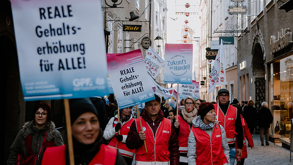 Protestkundgebung GPA-djp Salzburg
