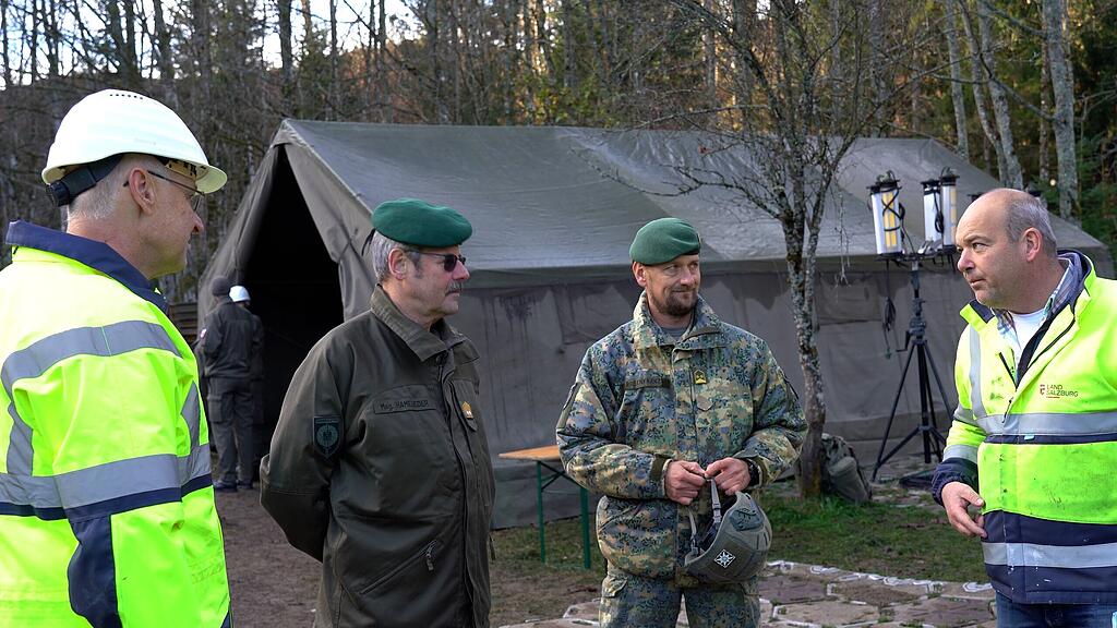 Hunderte Soldaten bauen Brücken in Annaberg-Lungötz