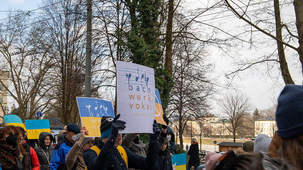 Demo für Ukraine in Salzburg
