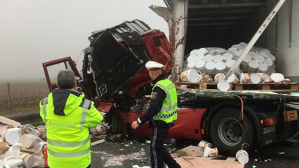 A2, Lkw-.Crash, Haselnusscreme