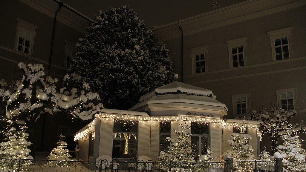 Winternacht in der Stadt Salzburg