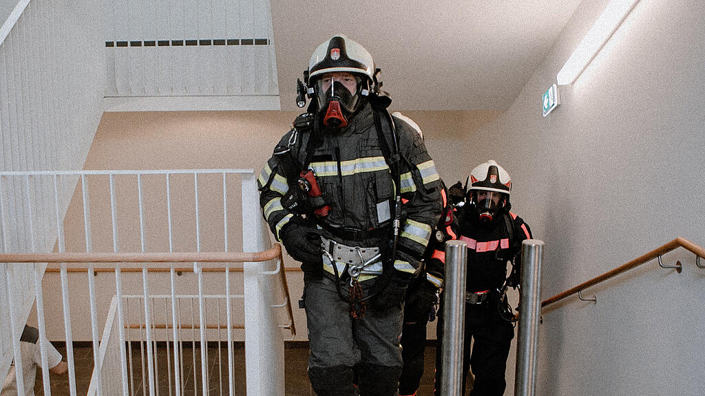 Feuerwehrübung im neuen Seniorenwohnhaus Nonntal