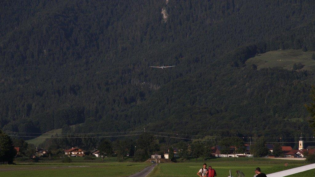 Segelflugzeug in Baumkronen