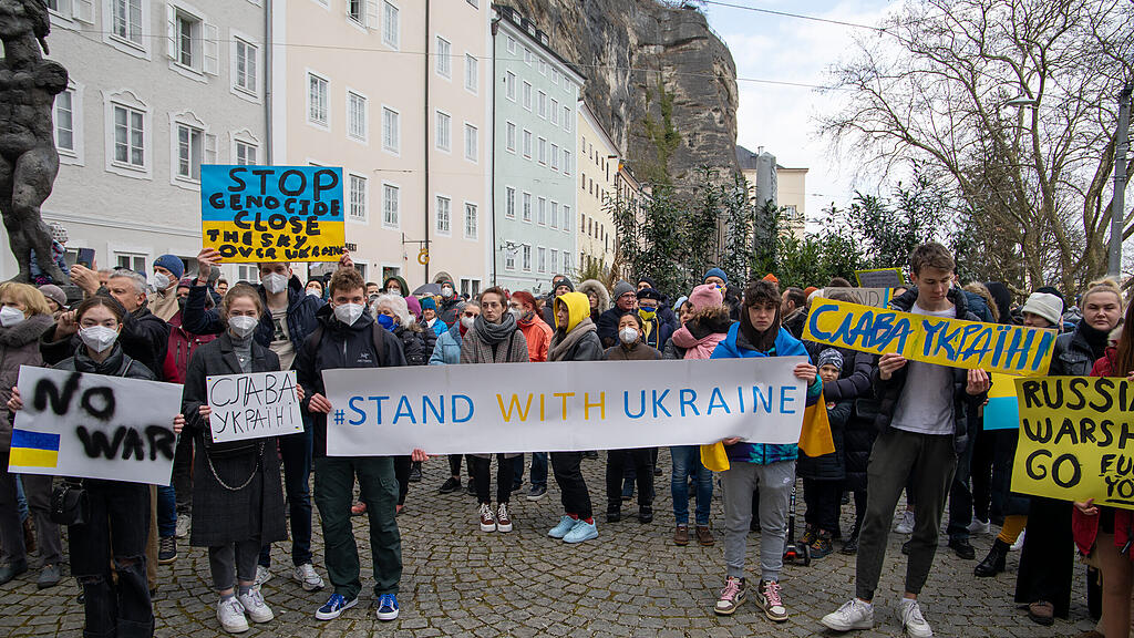 Demo für Ukraine in Salzburg