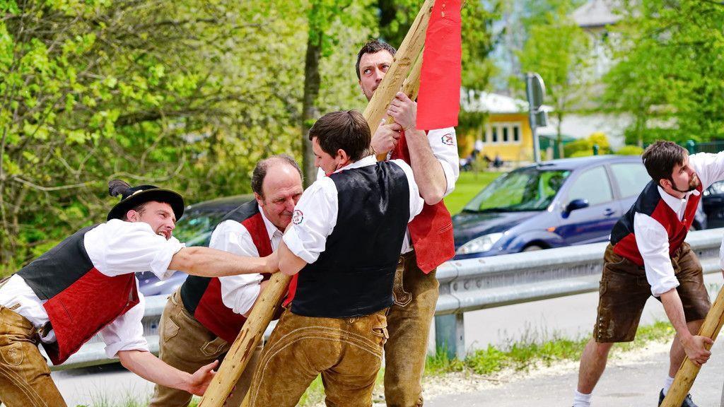 Maibaumaufstellen in Leopoldskron