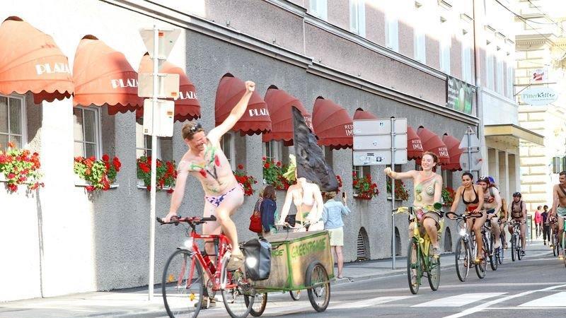 World Naked Bike Ride in Salzburg