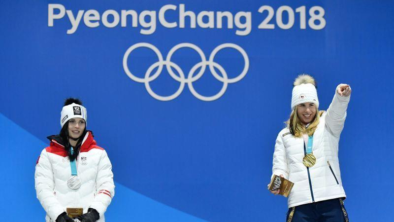 Olympia: Siegerehrung im Super-G