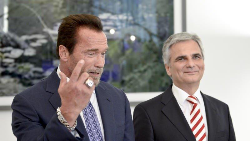 Faymann empfing Arnold Schwarzenegger im Kanzleramt