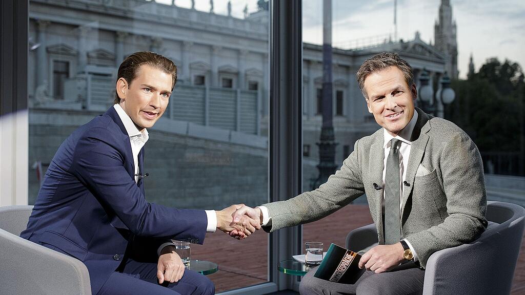 Sebastian Kurz am Montagabend im ORF-Studio beim "Sommergespräch".
