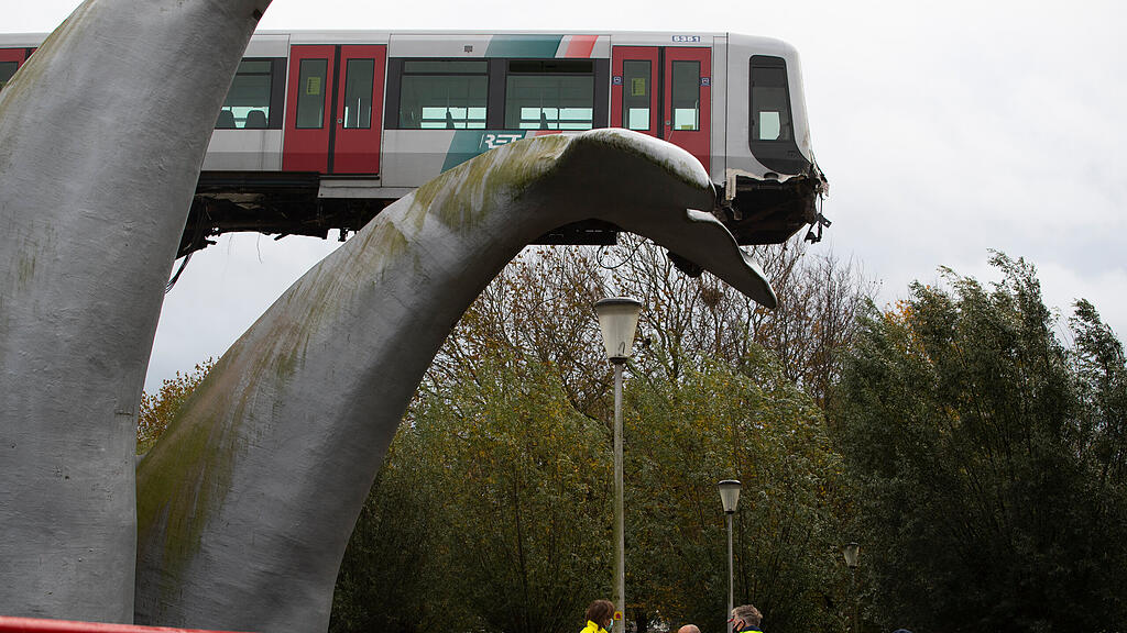 Wal fängt Bahn in Niederlanden