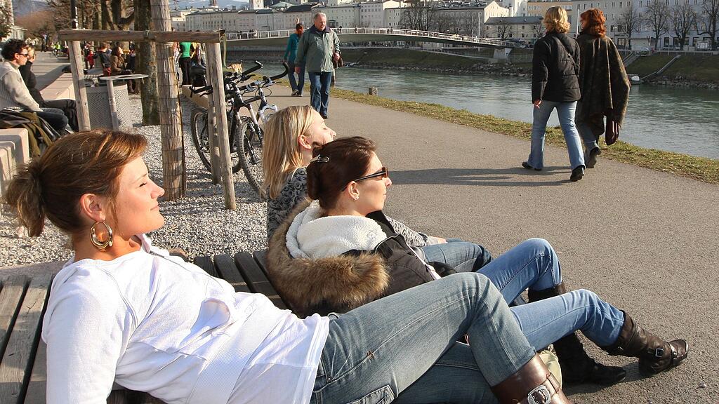 Am Donnerstag konnte man in Salzburg schon ein bisschen Frühling genießen.