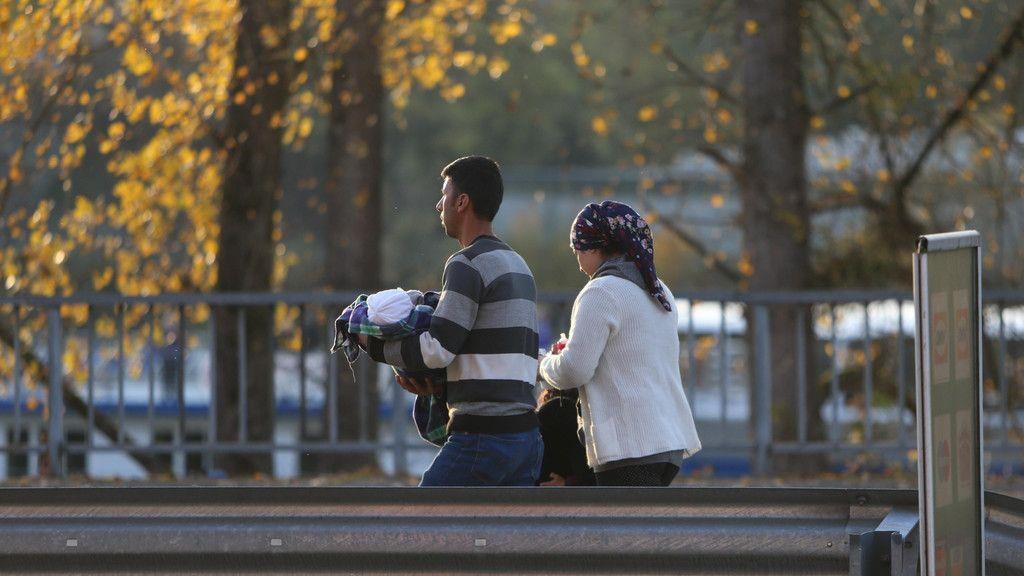 Flüchtlinge an der Grenze zwischen Oberösterreich und Deutschland