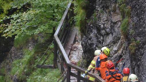 Großübung in der Lammerklamm