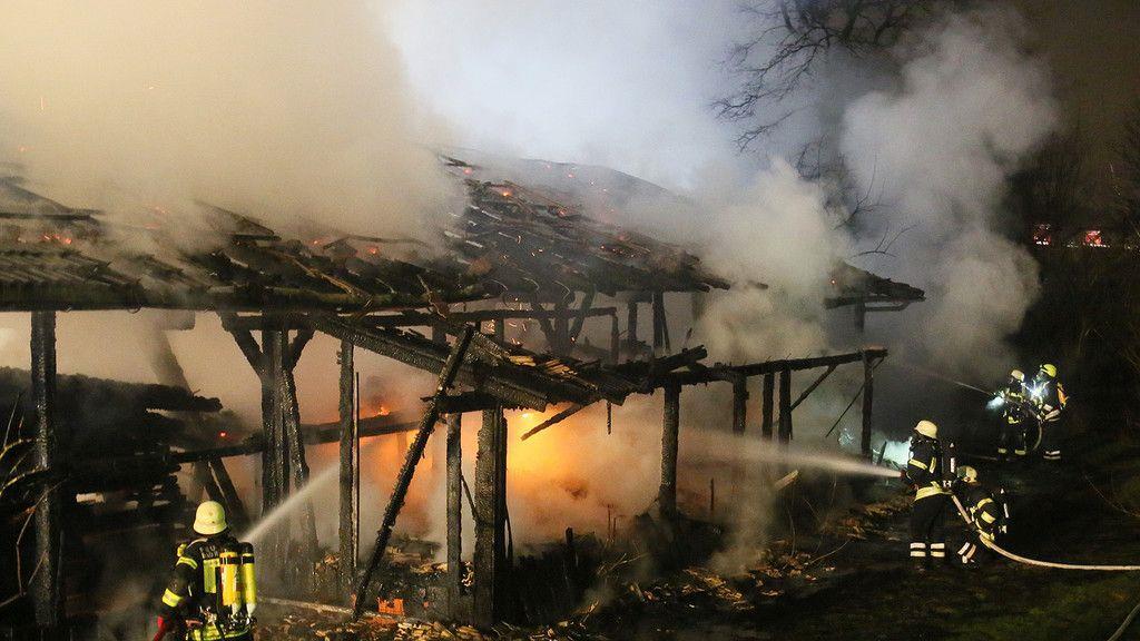 Brand in Bauhof in Piding