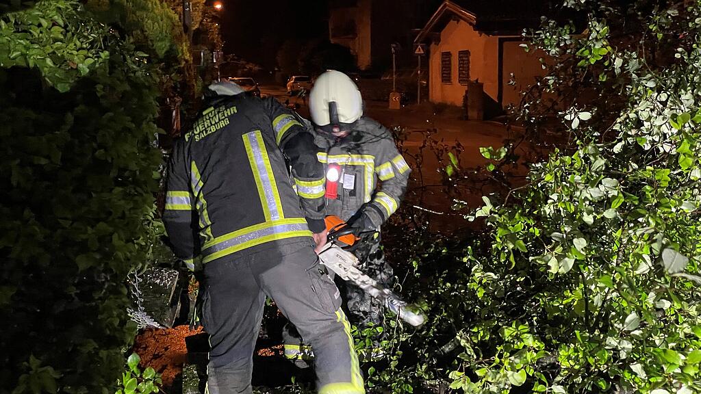Unwetterschäden in der Stadt Salzburg
