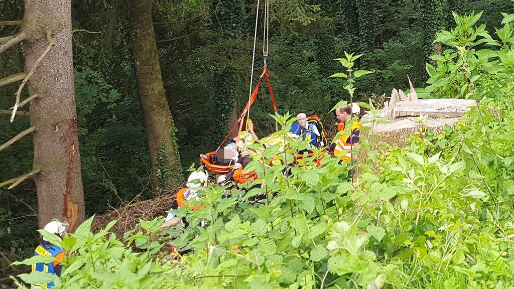Schwerer Forstunfall in Loh: Mann unter Baum eingeklemmt