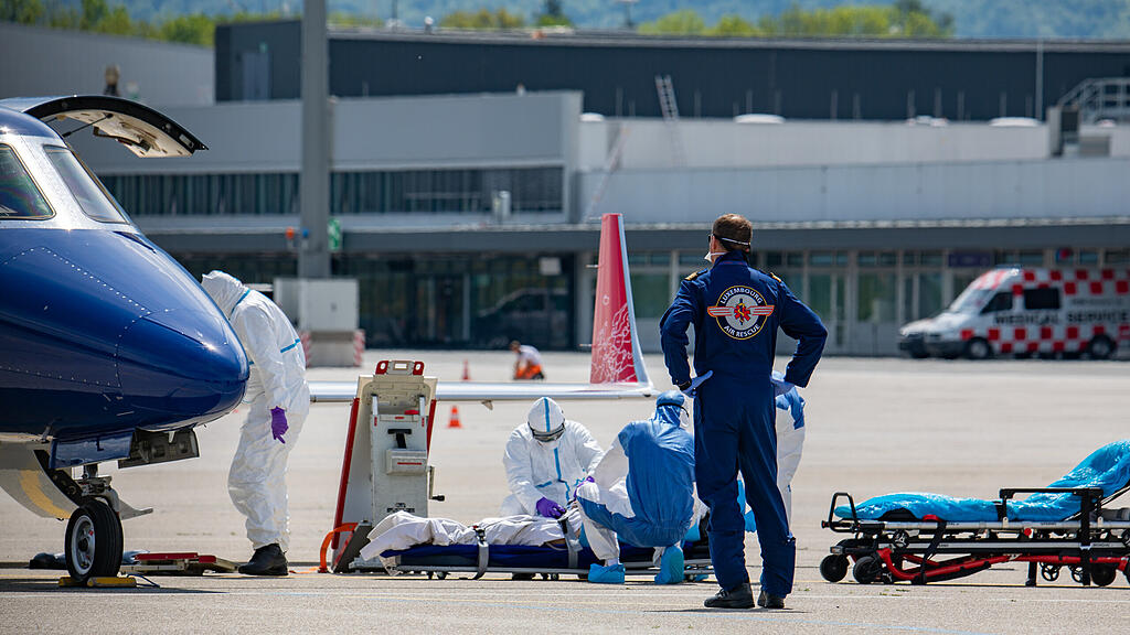 Französischer Corona-Patient, Heimflug, Rückflug,