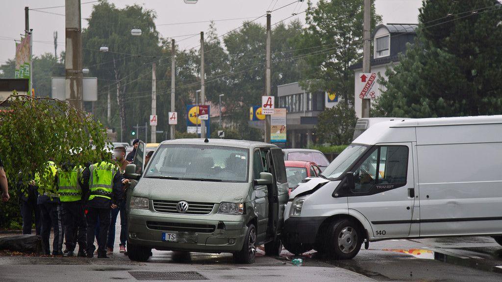 Geldtransporter in Unfall verwickelt
