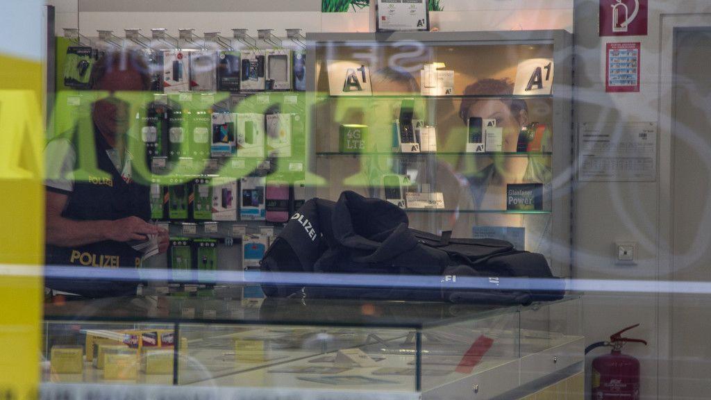Banküberfall in Salzburg. Bilder vom Tatort