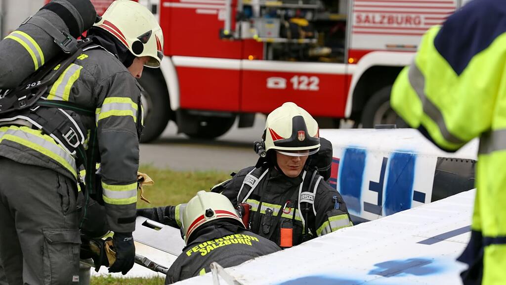 Große Übung am Salzburger Flughafen