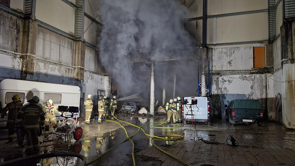Brand Hallein Lagerhalle