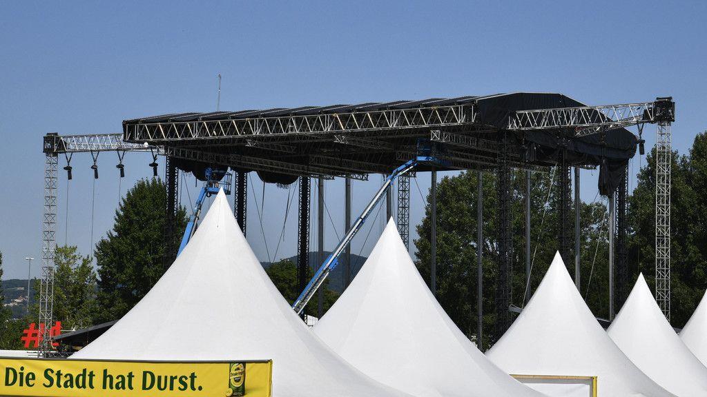 Aufbauarbeiten Donauinselfest 2018