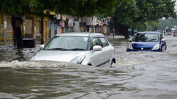 Überschwemmung in der Stadt Mathura im Bundesstaat Uttar Pradesh