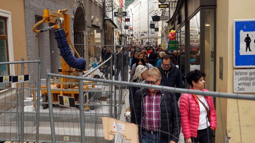 Bauarbeiten in der Getreidegasse