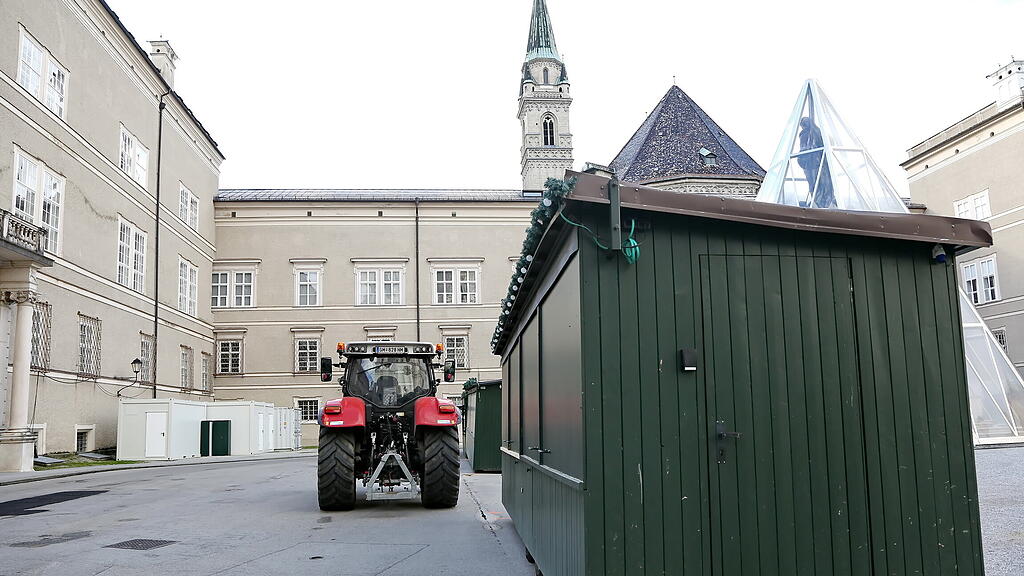 aufbau salzburger christkindlmarkt