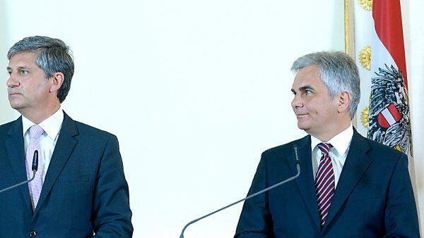 Faymann und Spindelegger verteidigten Besetzung