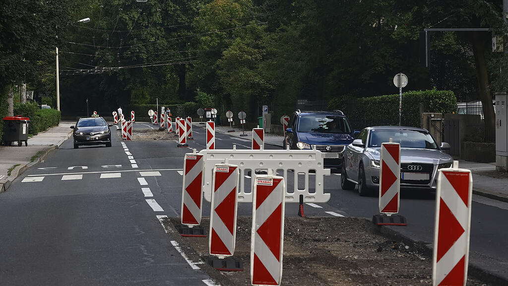 Baustelle auf Salzburger Imbergstraße: