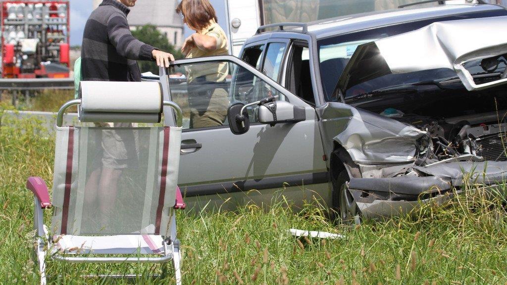 Wohnwagencrash auf A8