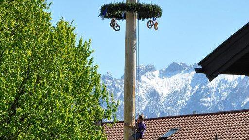 Maibaumaufstellen in Piding und Ainring