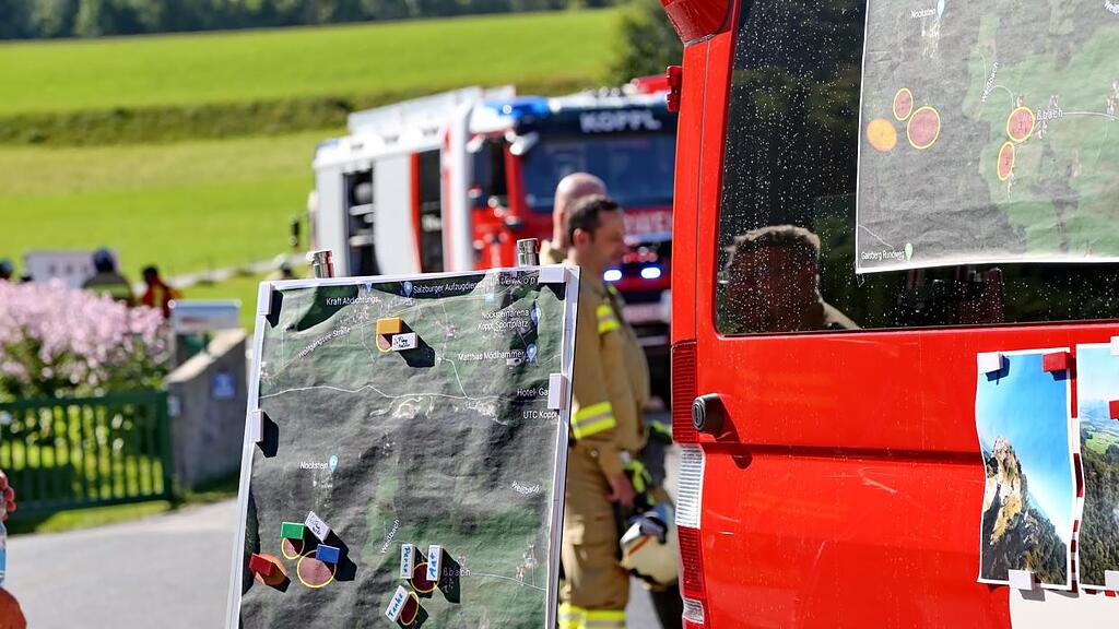 Waldbrand-Übung in Koppl und am Nockstein