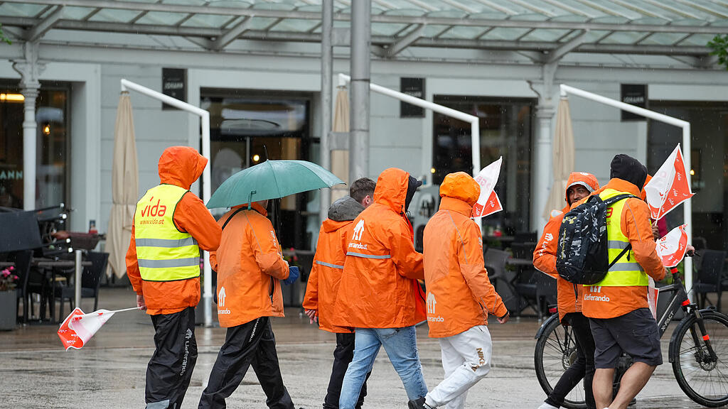 Fahrradkuriere streiken in Salzburg