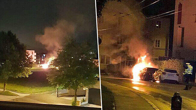 Das Fahrzeug stand in Flammen.