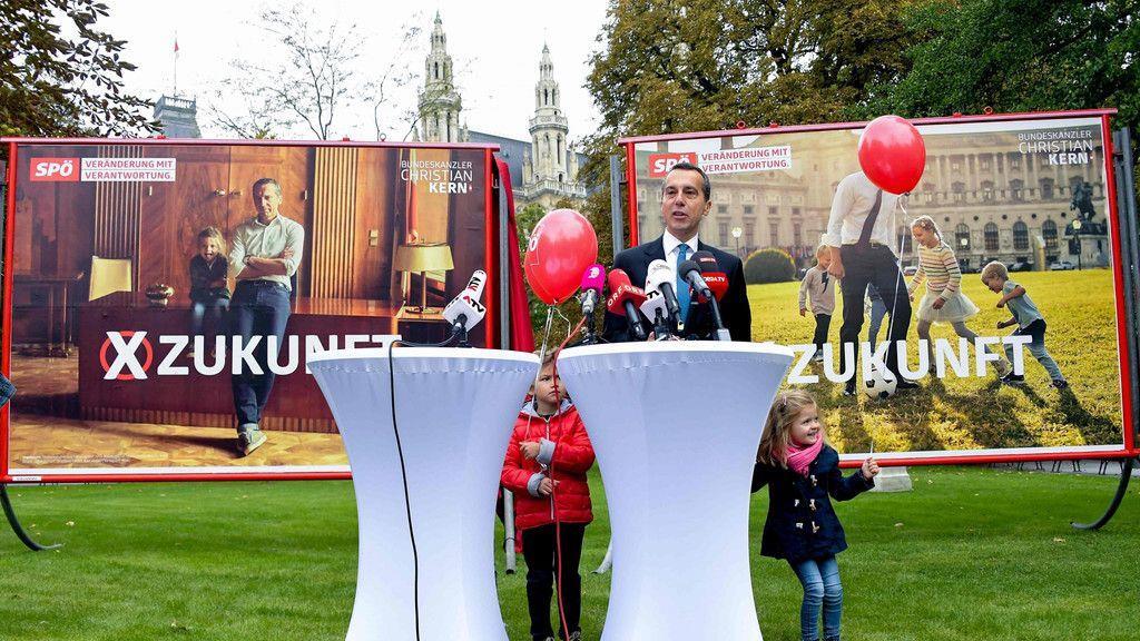 Neue SPÖ-Plakatserie zeigt Kern mit Kindern
