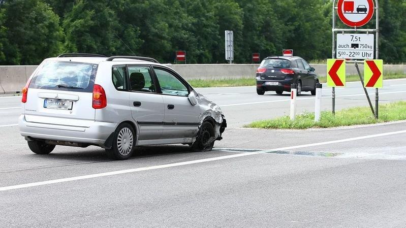 Crash beim Autobahndreieck