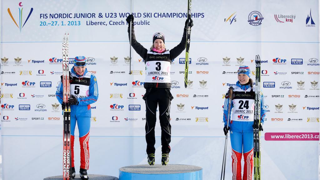 Teresa Stadlober aus Radstadt (mitte) war die große Gewinnerin der Junioren-WM.