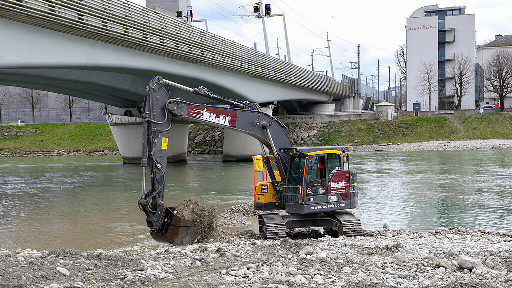 Baggerarbeiten Salzach