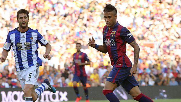 Neymar (r.) traf wieder für die Katalanen