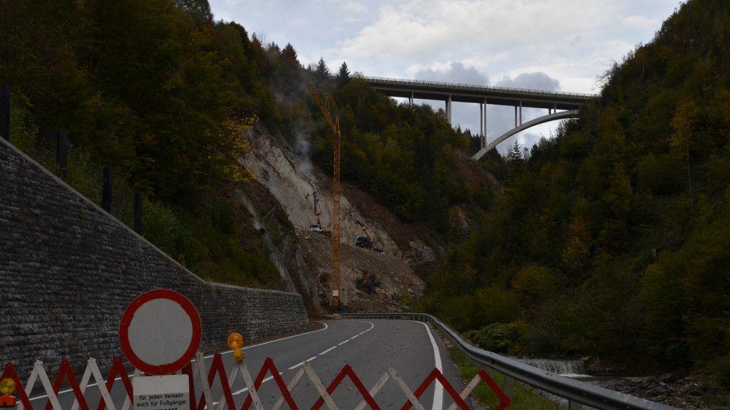 Felssturz auf der B99: Lokalaugenschein im Oktober