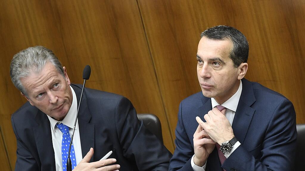 Kern und Mitterlehner geben eine Erklärung zu den Brexit-Leitlinien ab.