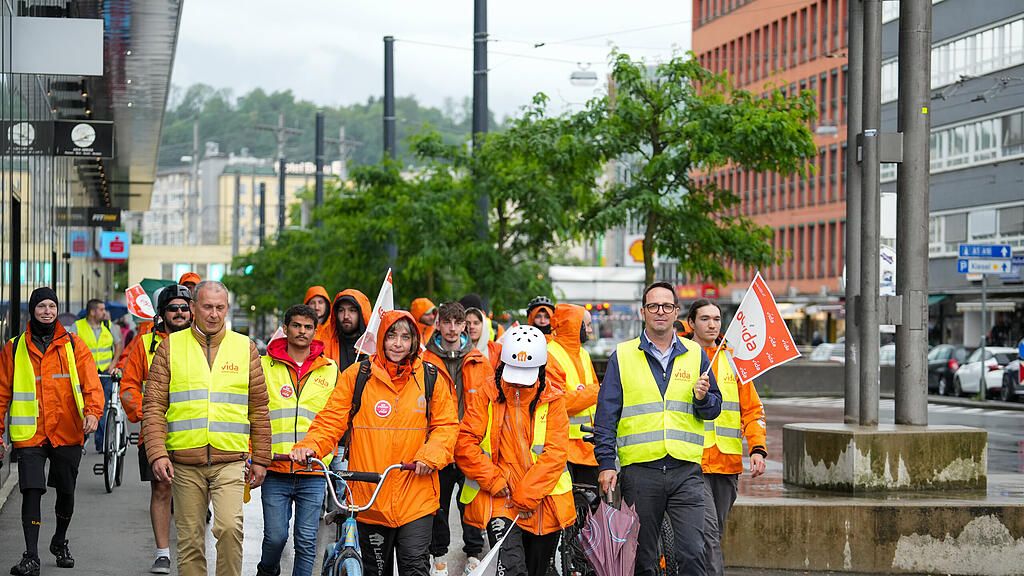 Fahrradkuriere streiken in Salzburg